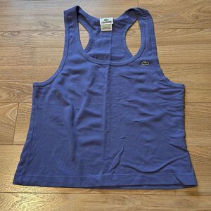 Lacoste vintage purple tank top size 40 with green crocodile
